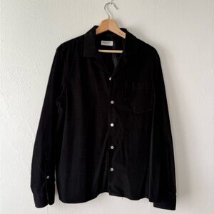 President’s corduroy camp collar long-sleeve shirt (black M)